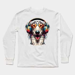 Sloughi Smiling DJ with Headphones and Sunglasses Long Sleeve T-Shirt